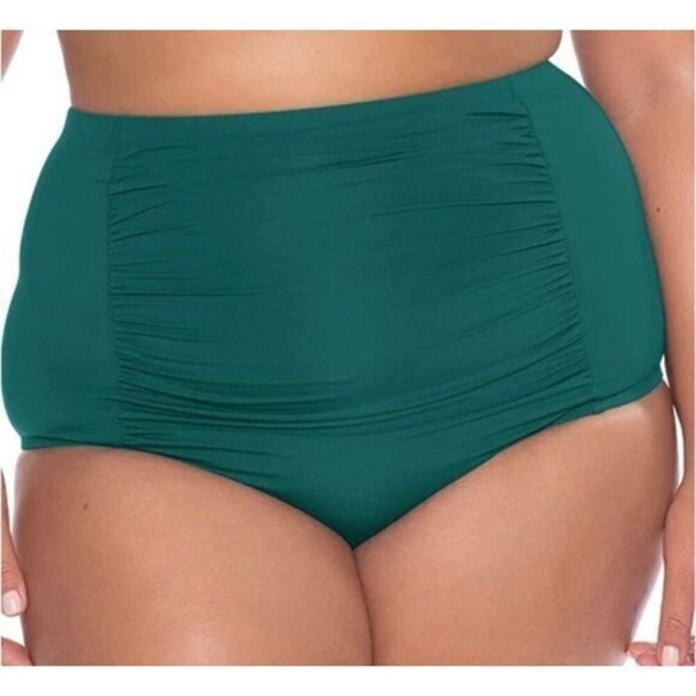 BECCA ETC Color‎ Code Fern High Waisted Shirred Plus Size Bottoms Vintage Fit 3X